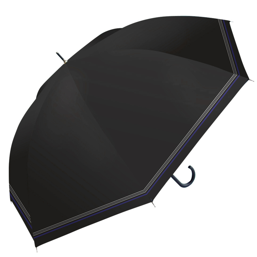 * line border black long umbrella men's mail order 70cm parasol umbrella one touch Jump type glass fibre . rain combined use umbrella rain . combined use umbrella men's umbrella 