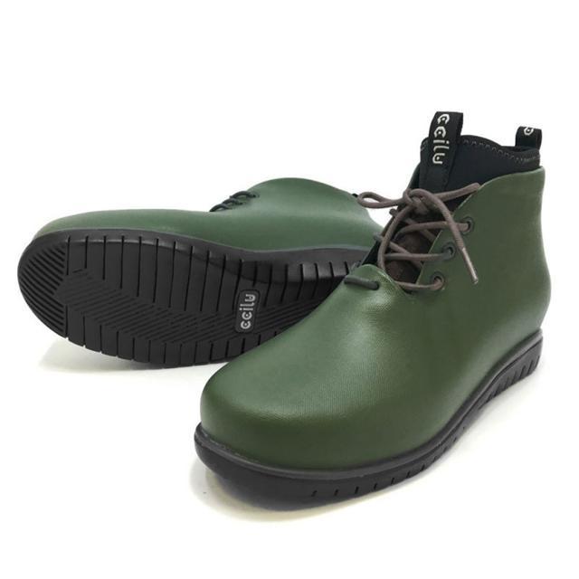 * EARTHGREEN/BLK * 25.5cm ccilu rain shoes mail order Chill shoes shoes men's rain boots Short waterproof boots short boots .