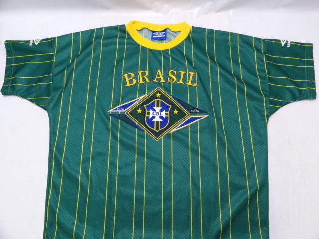 中古 UMBRO アンブロ 1994年 ブラジル代表 ユニフォーム Lサイズ BRASIL CBF Green_画像2