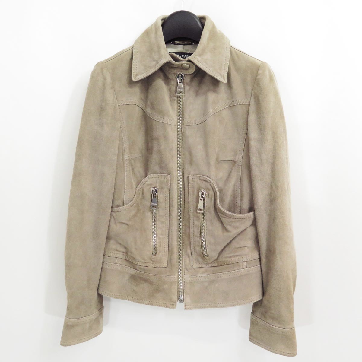 DOLCE&GABBANA SHEEP SUEDE LEATHER JACKET 36 ドルチェ&ガッバーナ