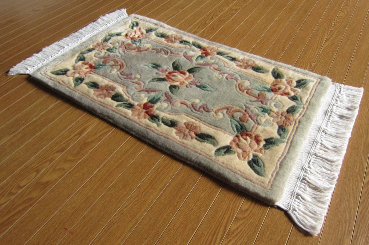 【75×45】ウール◆中国産絨毯・カーペット・ラグ・マット■2541-6