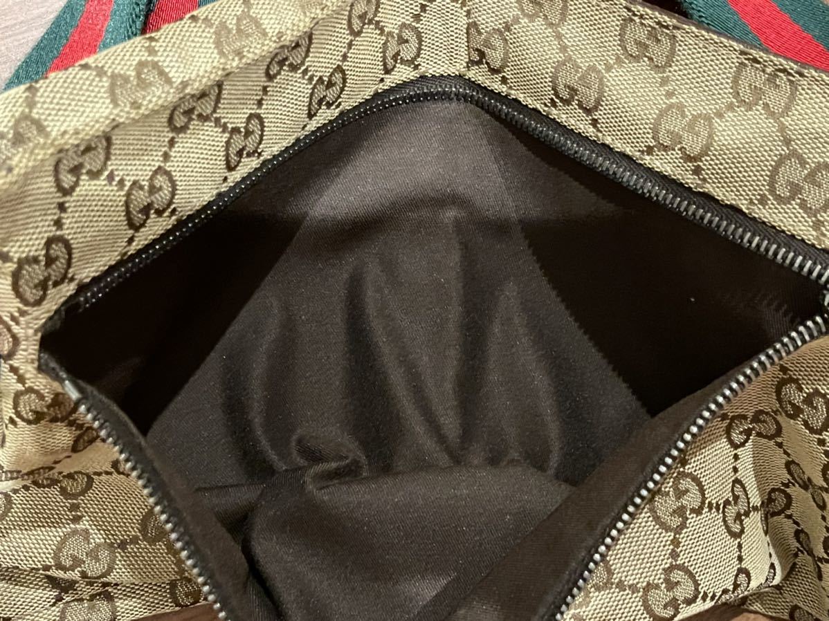 1円スタート 美品 GUCCI グッチ ウエストバッグ GG キャンバス レザー