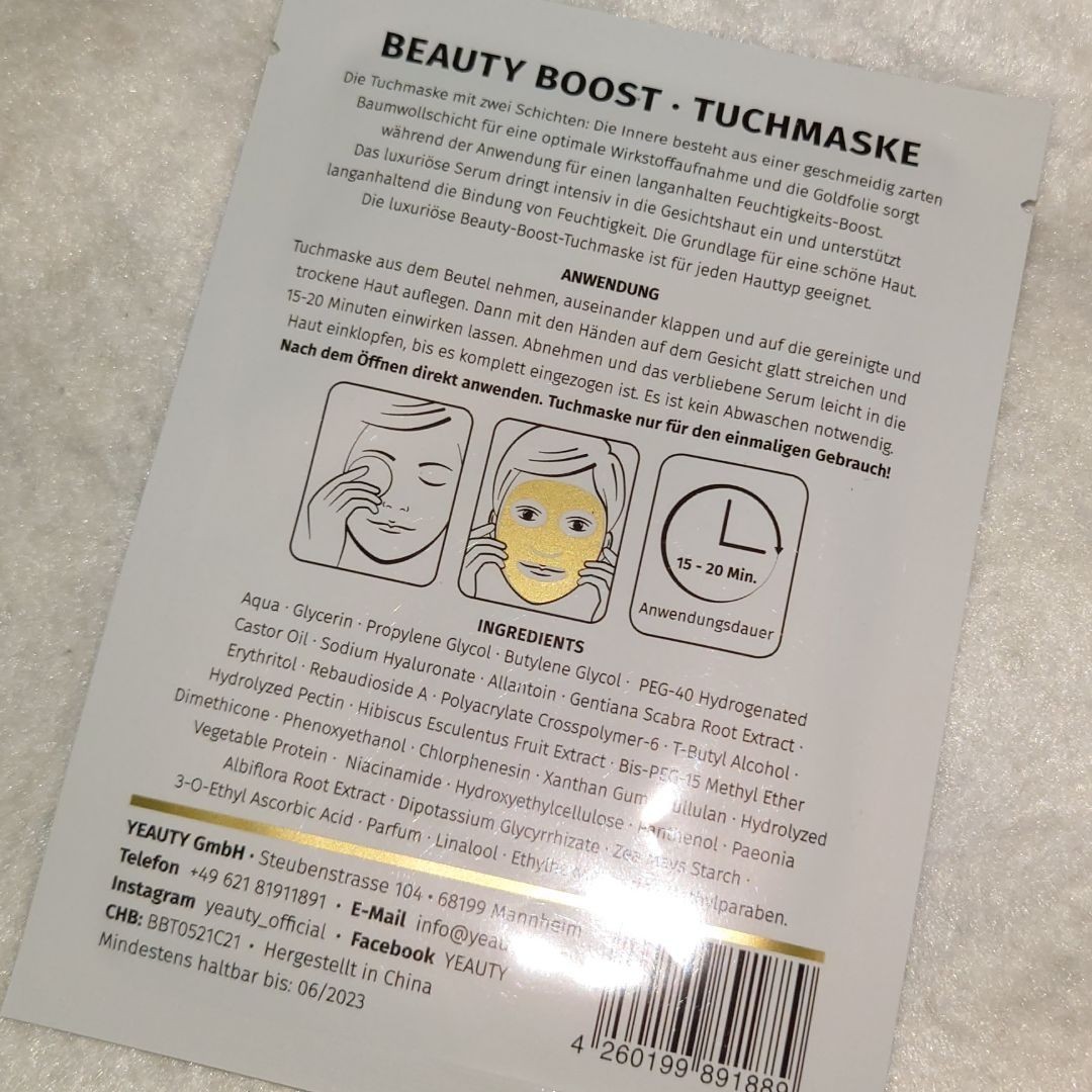 BEAUTY BOOST TUCHMASKE　　　　　　　　フェイスマスク　2枚セット