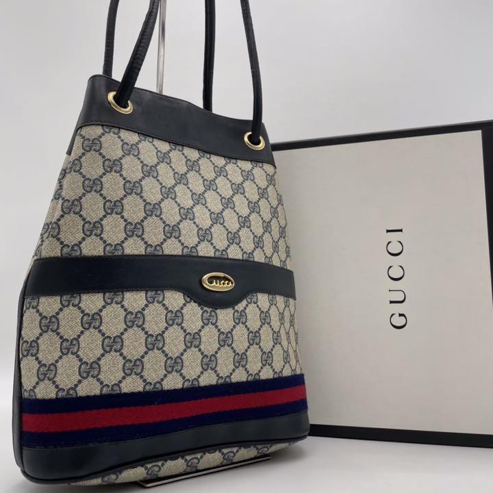 希少美品◇GUCCI グッチ シェリーライン GGスプリーム 巾着 ショルダー