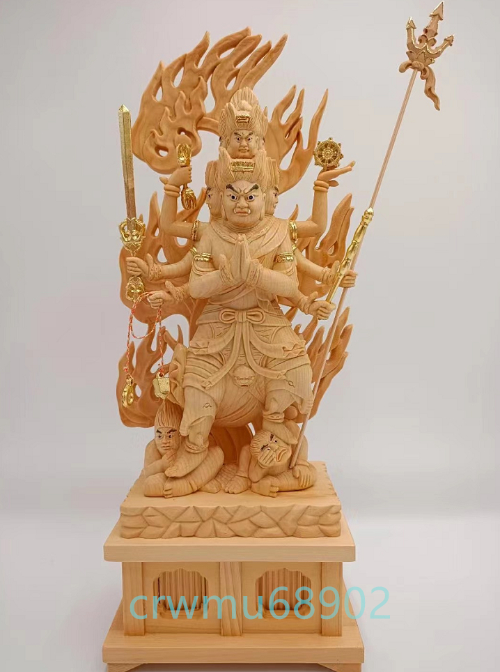 極上品 総檜材 木彫仏像 仏教美術 精密細工 仏師で仕上げ品 切金