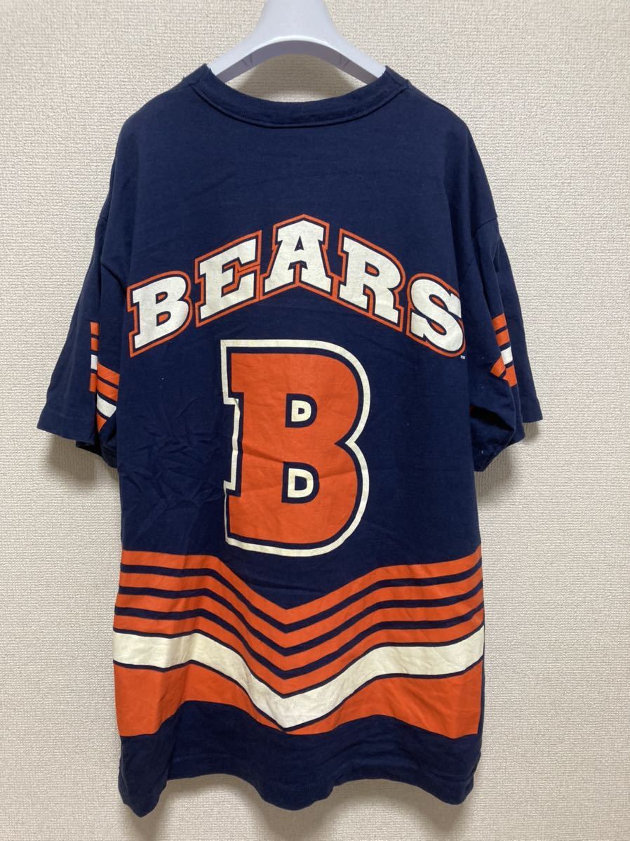 90's USAヴィンテージ NFL CHICAGO BEARS シカゴベアーズ 半袖Tシャツ XXL ネイビー USA製　アメフト_画像2