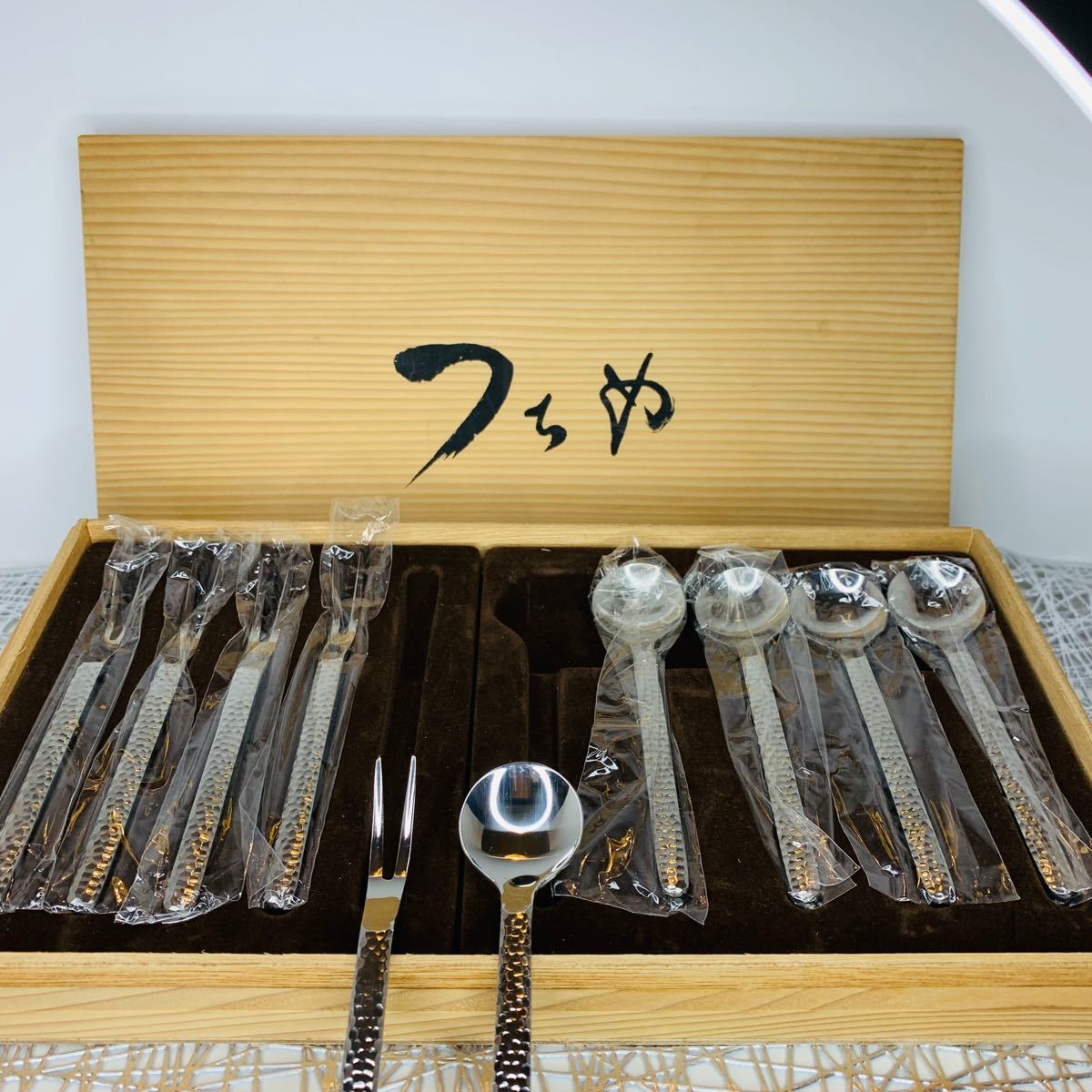 未使用品 AZUMA/アヅマ つちめ 木箱付 スプーン フォーク 5 未使用品 AZUMA/アヅマ つちめ 木箱付 スプーン フォーク 5