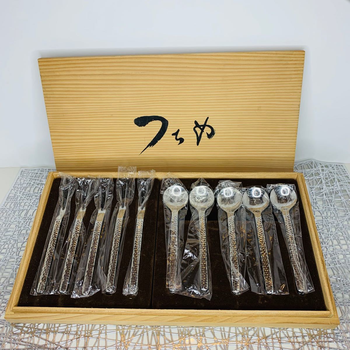 未使用品 AZUMA/アヅマ つちめ 木箱付 スプーン フォーク 5 未使用品 AZUMA/アヅマ つちめ 木箱付 スプーン フォーク 5