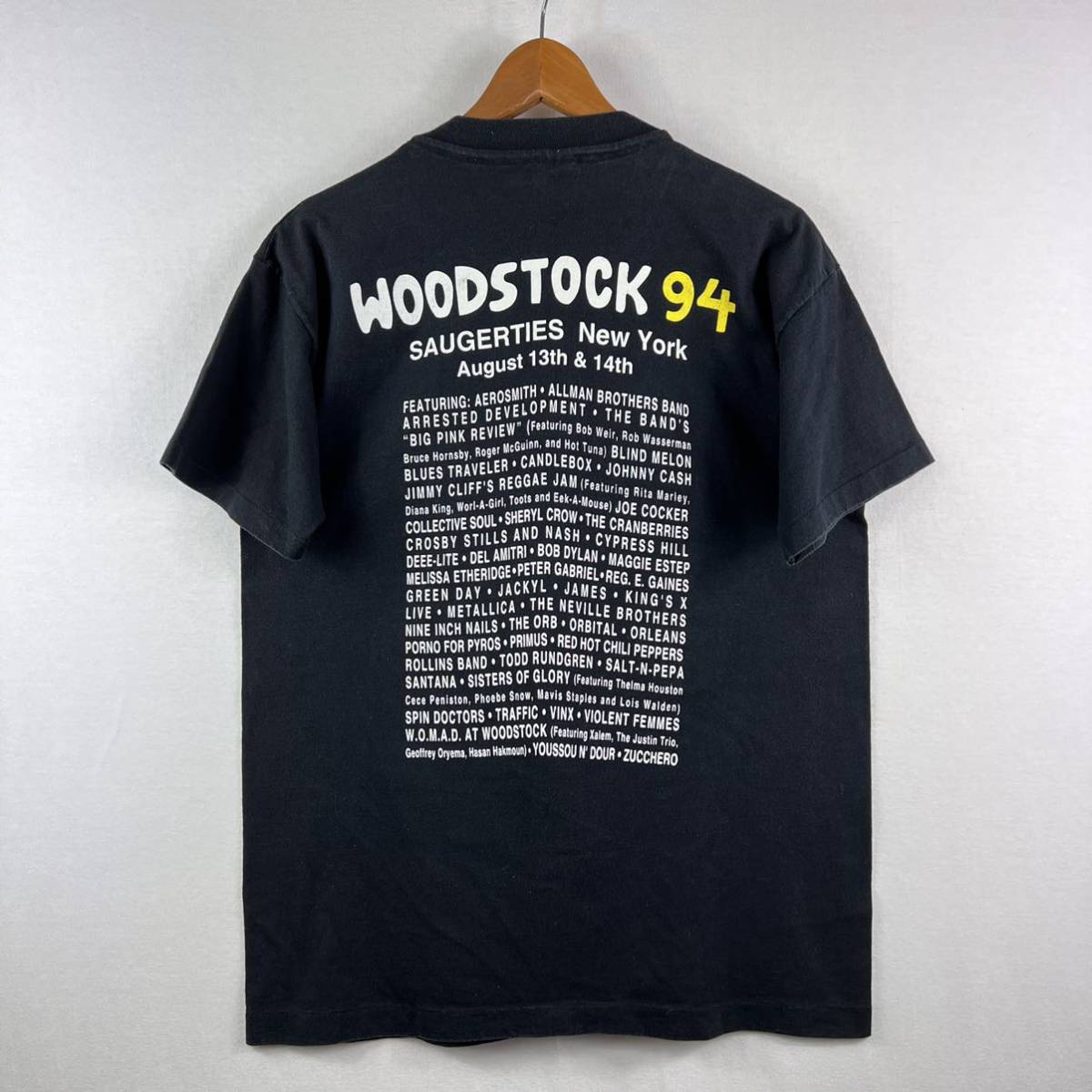  Vintage 90s[ Woodstock ] футболка б/у одежда блокировка T частота Woodstock II BOB DYLAN GREEN DAY RHCP NINE INCH NAILS JIMMY CLIFF