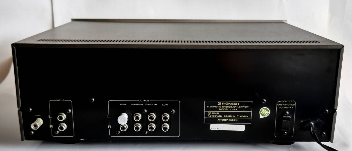 完動美品.Pioneer 2〜4wayチャンネルデバイダー/D-23.取扱説明 完動美品.Pioneer 2〜4wayチャンネルデバイダー/D-23.取扱説明