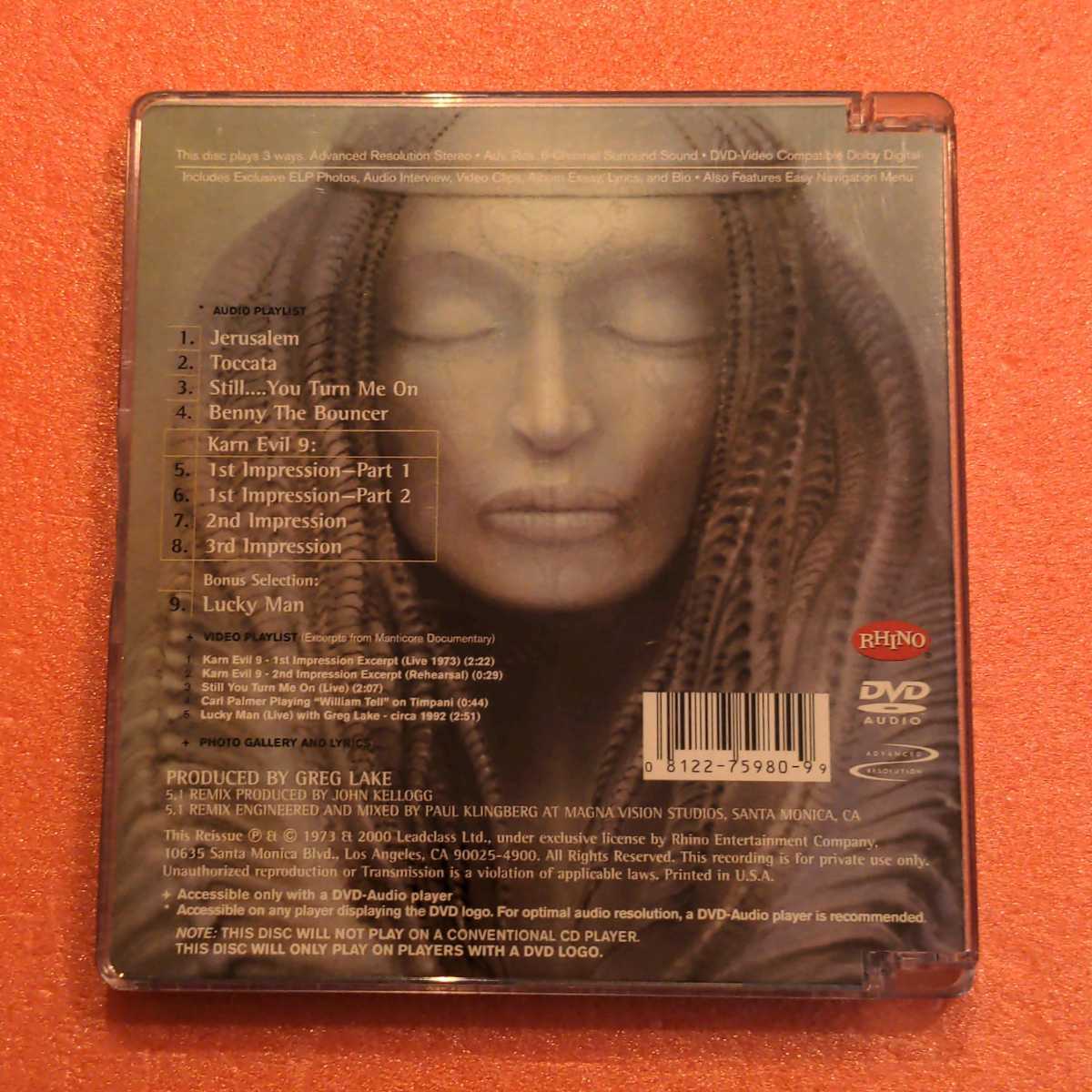 DVD-AUDIO EMERSON,LAKE & PALMER BRAIN SALAD SURGERY DVD オーディオ 輸入盤 エマーソン レイク アンド パーマー 恐怖の頭脳改革 ELO_画像3