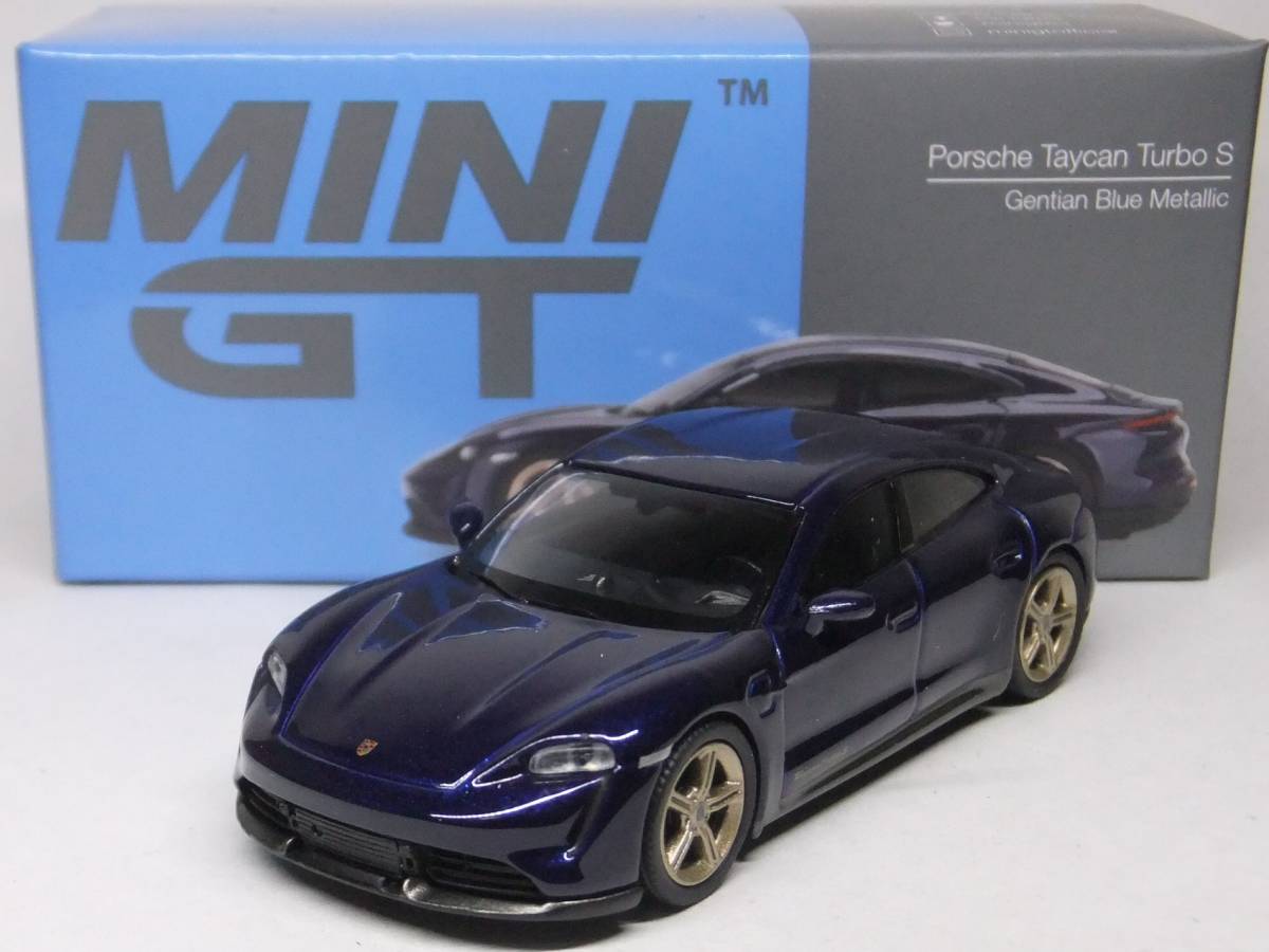 MINI GT★ポルシェ タイカン ターボ S ゲンチアンブルーメタリック MGT00339-L Porsche Taycan Turbo Gentian Blue Metallic 1/64 TSM_画像1