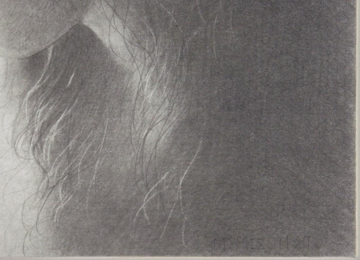 水元正也(1984-)●リアリズム鉛筆画4号『沈黙』●新額●女性の体のパーツに対するフェテシズムの画像5