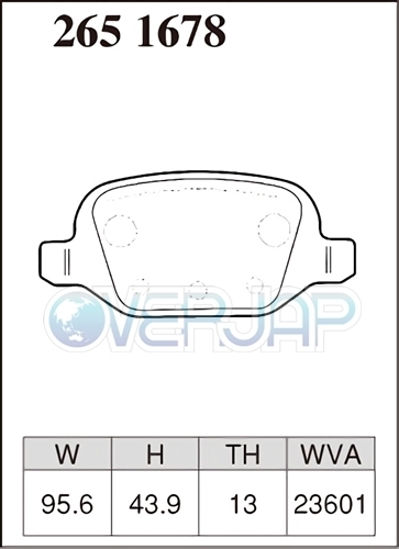 X2651678 DIXCEL Xタイプ ブレーキパッド リヤ用 FIAT(フィアット) PANDA 16912Q 2005/4～2013/6 1.2 4X4_画像2
