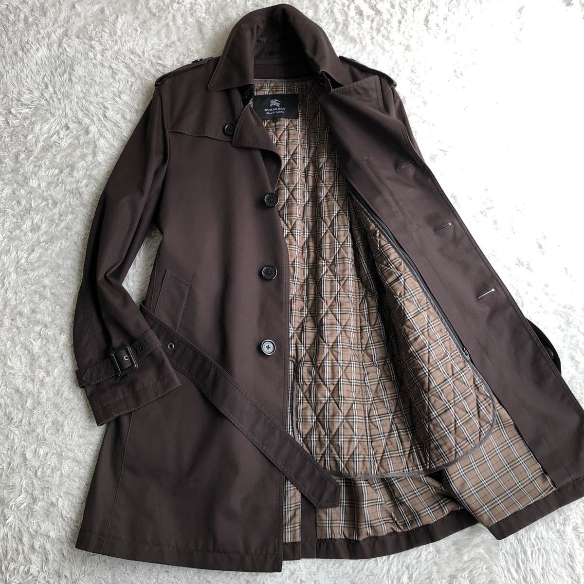 ブラックレーベルクレストブリッジ/トレンチコート(千鳥柄)Lサイズ