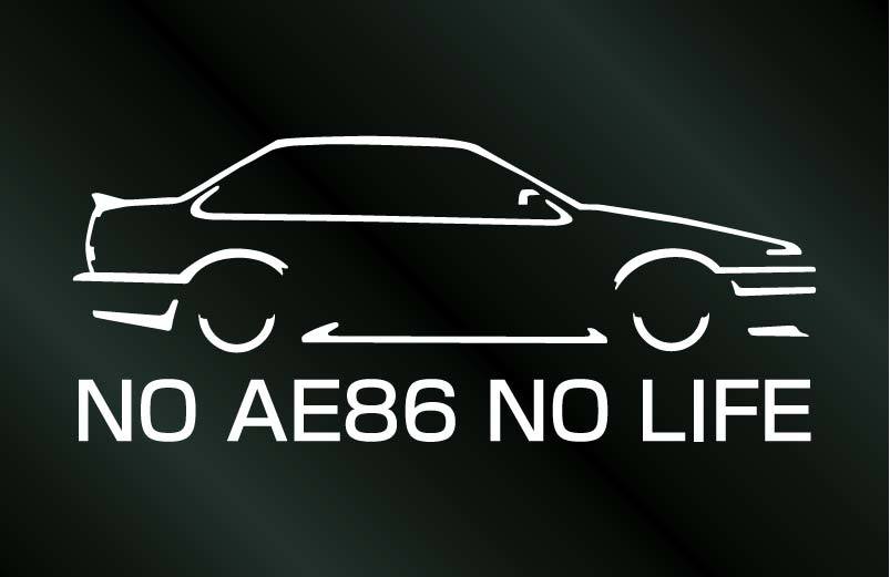 AE86 スプリンタートレノ 2ドア NO AE86 NO LIFE ステッカー (R) (Lサイズ)横20cm トレノ 前期 後期 切り文字ステッカー シール_画像1