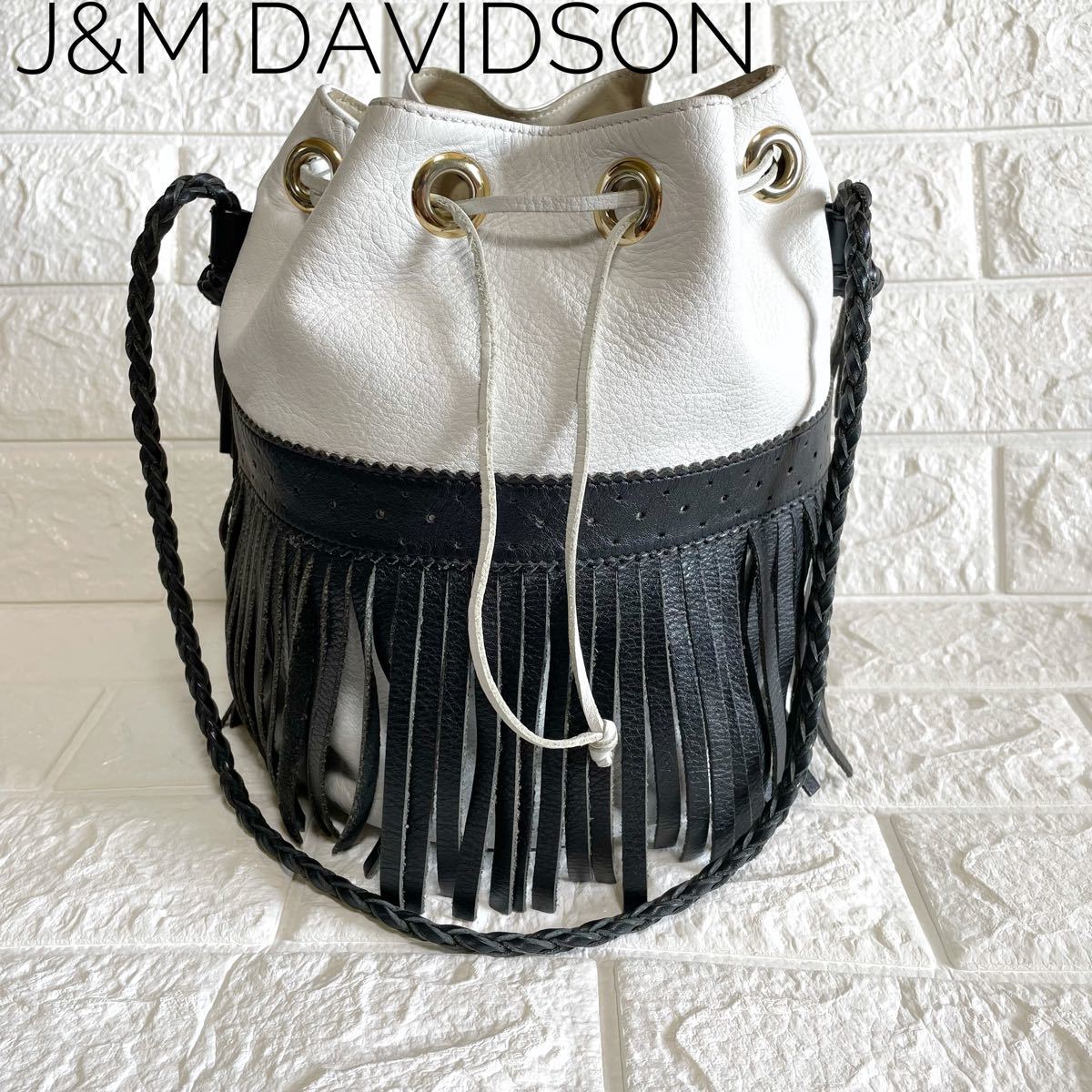 限定 希少 J&M Davidson カーニバル 巾着 ショルダーバッグ フリンジ