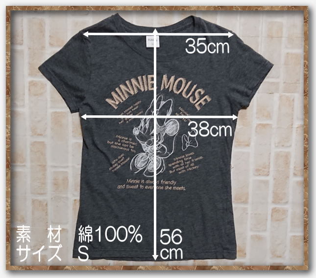 ☆IGNIO　イグニオ　ミニーマウスプリントTシャツ　濃グレー☆_画像2