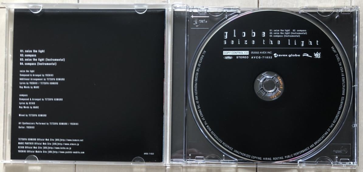 CDシングル globe / seize the light 帯付き 小室哲哉,KEIKO,マークパンサー,YOSHIKI_画像2