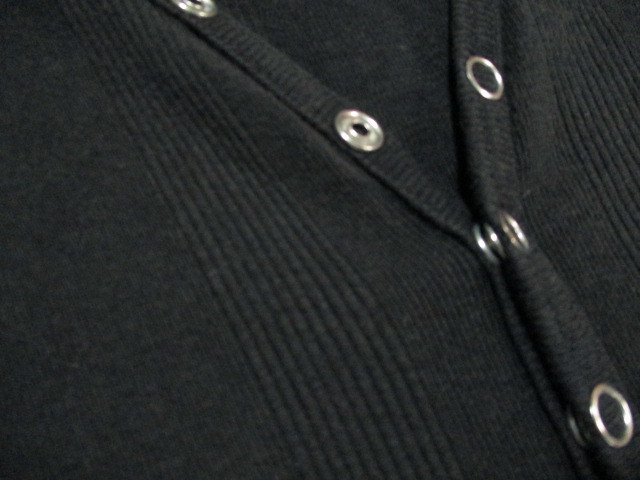 メンズ ノーブランド リブ素材 Vネック 半袖Tシャツ 黒 Lの画像3