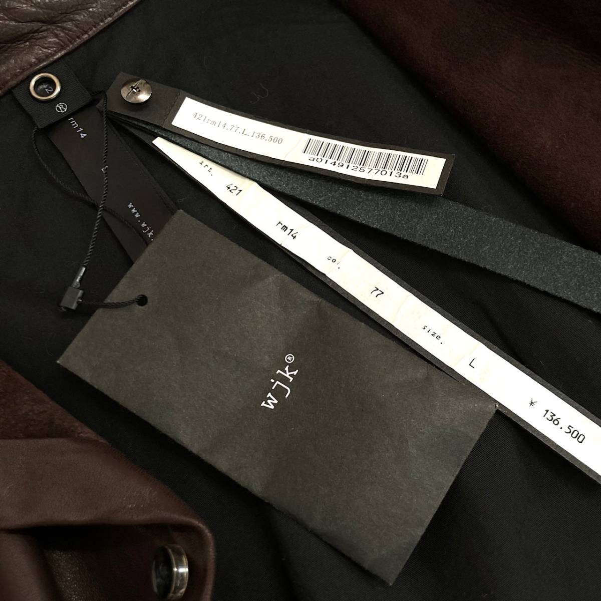 定価13.6万 wjk SIMPLE RAMB LEATHER SHIRTS Lサイズ タグ付き