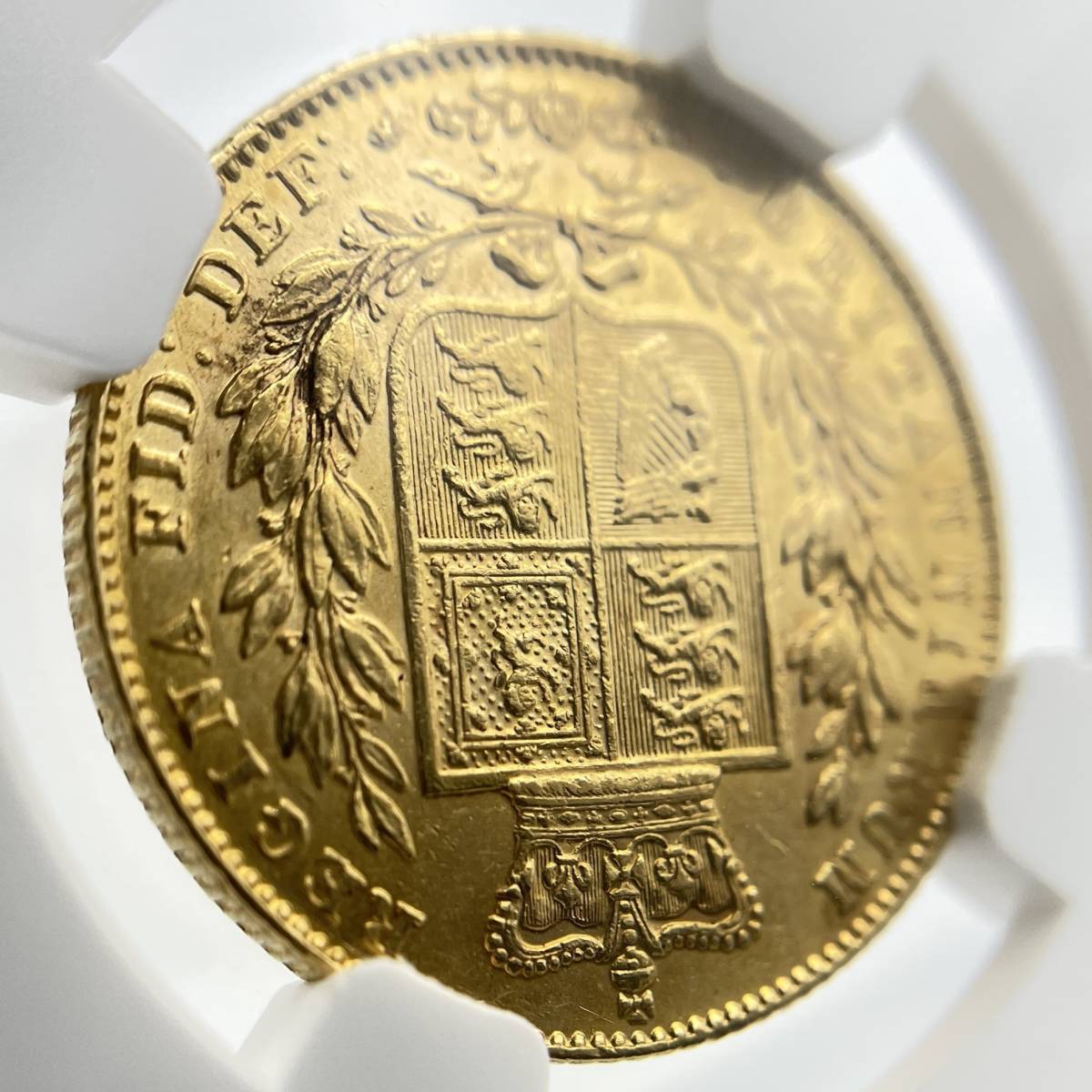 【希少！スモールヘッド】ヴィクトリア ヤングヘッド ソブリン金貨 1843年 イギリス NGC AU58 1SOV ロイヤルミント アンティークコイン_画像8