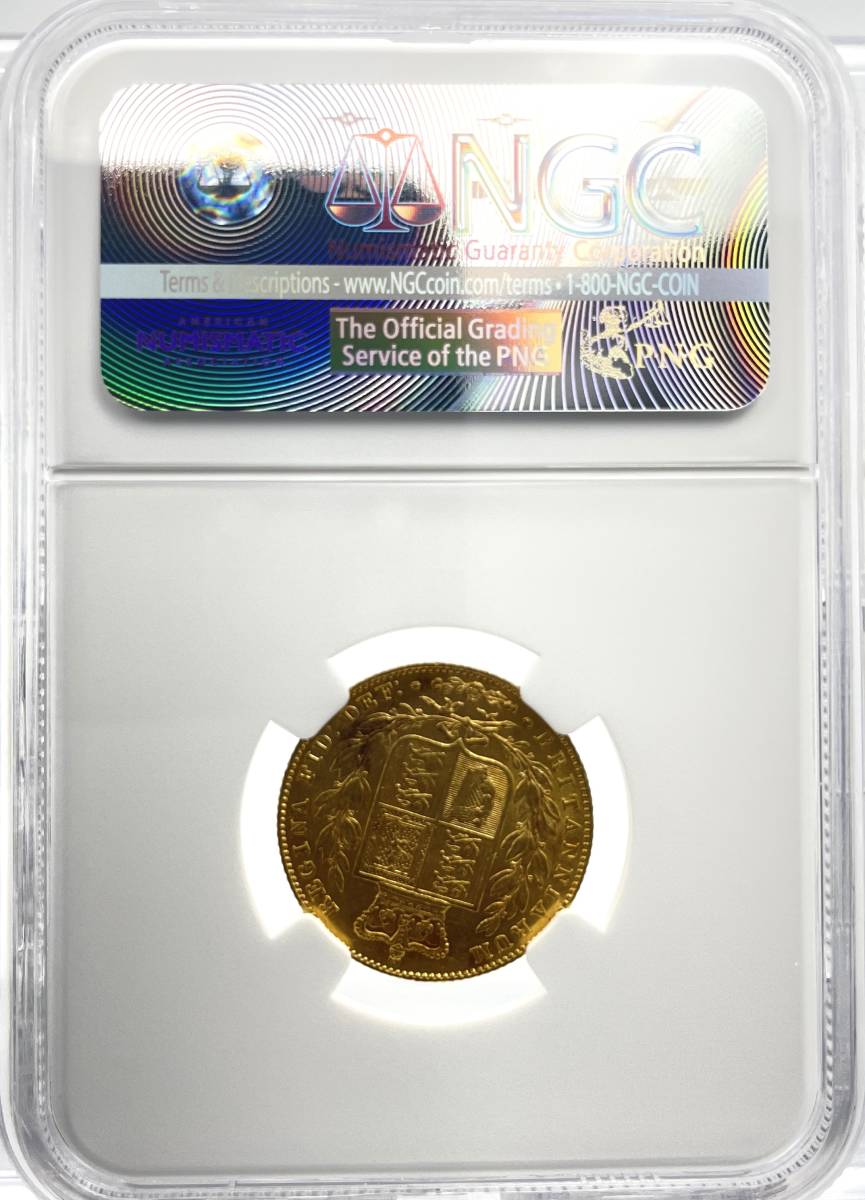 【希少！スモールヘッド】ヴィクトリア ヤングヘッド ソブリン金貨 1843年 イギリス NGC AU58 1SOV ロイヤルミント アンティークコイン_画像4