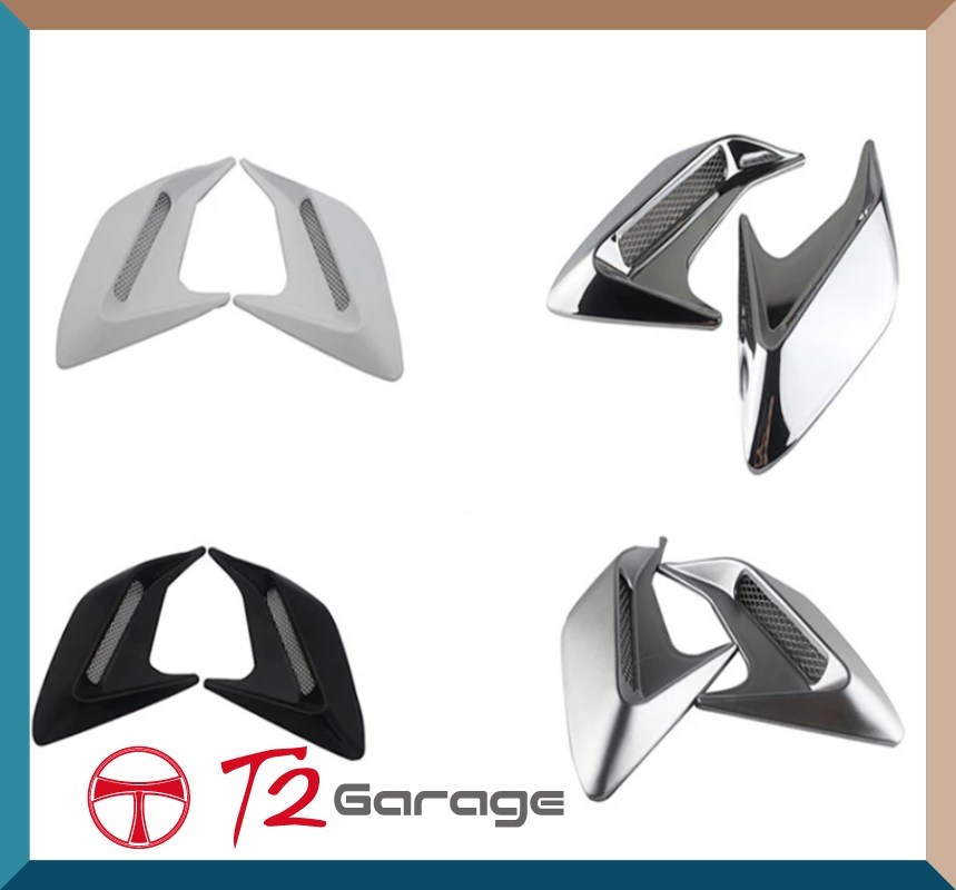 T2GARAGE ★左右セット★汎用サイドエアインテーク　ダクト　選べるカラー★黒　白　シルバー　クロームメッキ_画像2