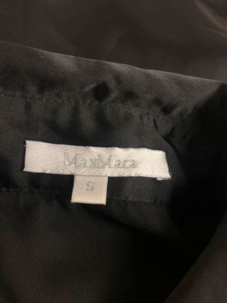 美品　MAX MARA マックスマーラ　レディース　ブラック　シルク100 半袖　ワンピース　S表記_画像4