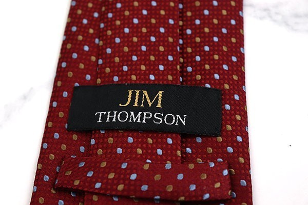 498 jpy ~ Jim Thompson dot pattern brand necktie men's red red superior article 