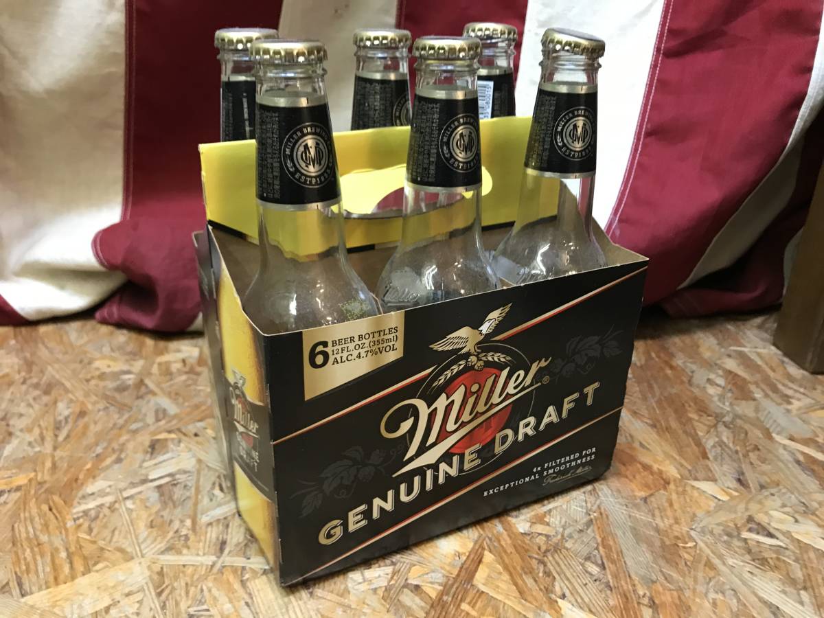 【MILLER・ミラー】BEER Bottlesビール 空き瓶　6本セット＋ボトル　キャリー_画像2