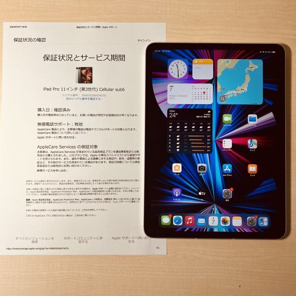 SIMフリー iPad pro 11 256GB 第3世代 wifi + cellular シルバー