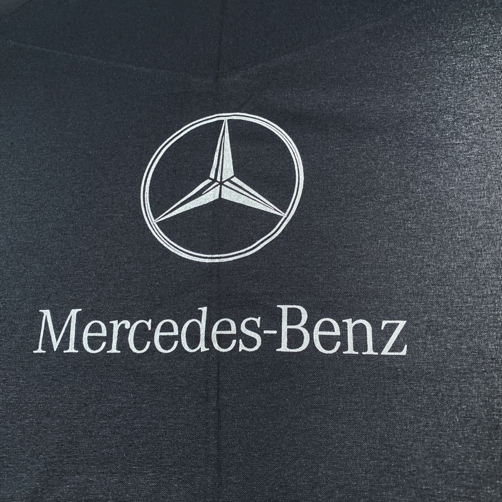 【訳あり】 Mercedes Benz ベンツ 折りたたみ 傘 スチール缶入り 未使用車載15年傷ダメージ有 ケース直径5.5×縦24cm 傘直径約90×柄約54.5_画像2