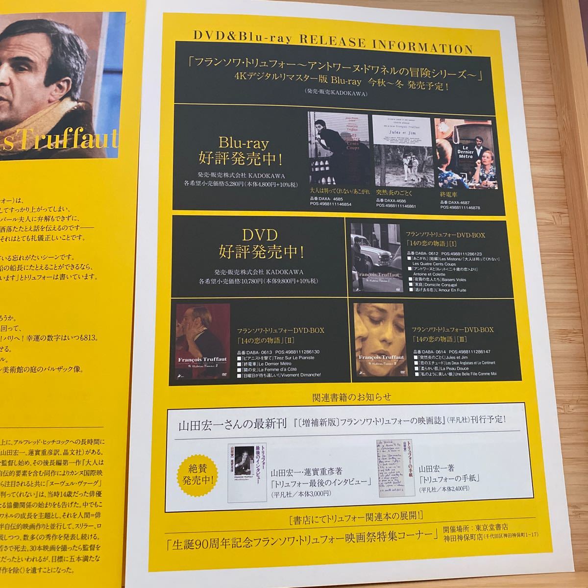 フランソワ トリュフォー F rancois Truffaut 生誕90周年 劇場版 映画 チラシ フライヤー 約18.2×25.7cm Japanese version movie Flyer_画像5