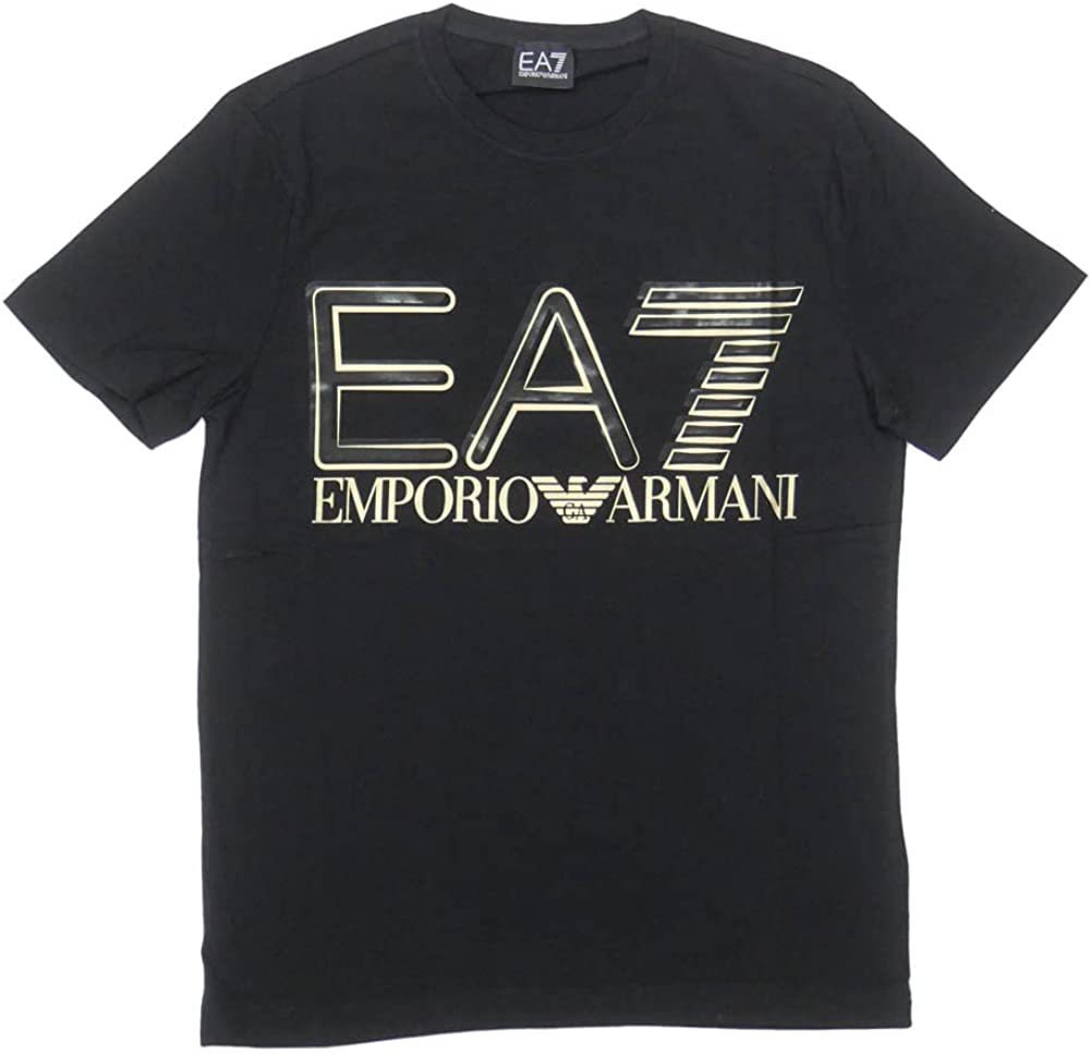 Tシャツ エンポリオアルマーニ EA7 クルーネックTシャツ 3LPT20 PJFFZ 0208 ブラック/ゴールド Sサイズ/送料無料メール便　ポイント消化
