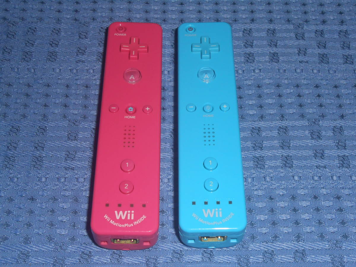 PayPayフリマ｜Wiiリモコンプラス(Wiiモーションプラス内蔵)２個セット 青(ao ブルー)１個・桃(pink ピンク)１個 RVL-036 任天堂  Nintendo
