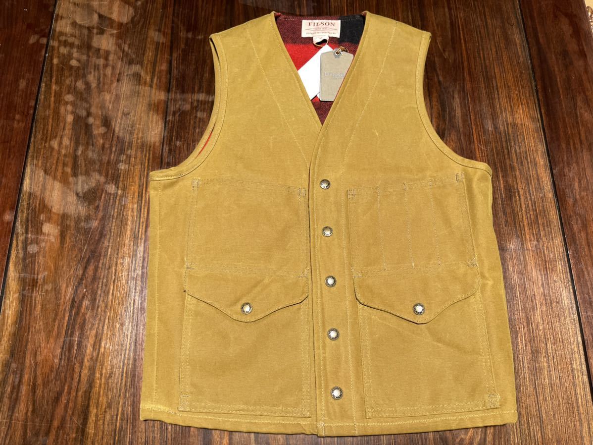 レア 米国製 限定版 新品未使用 FILSON フィルソン MACKINAW WOOL LINED TIN CLOTH VEST マッキーノウール ラインド ティンクロス ベスト_画像2