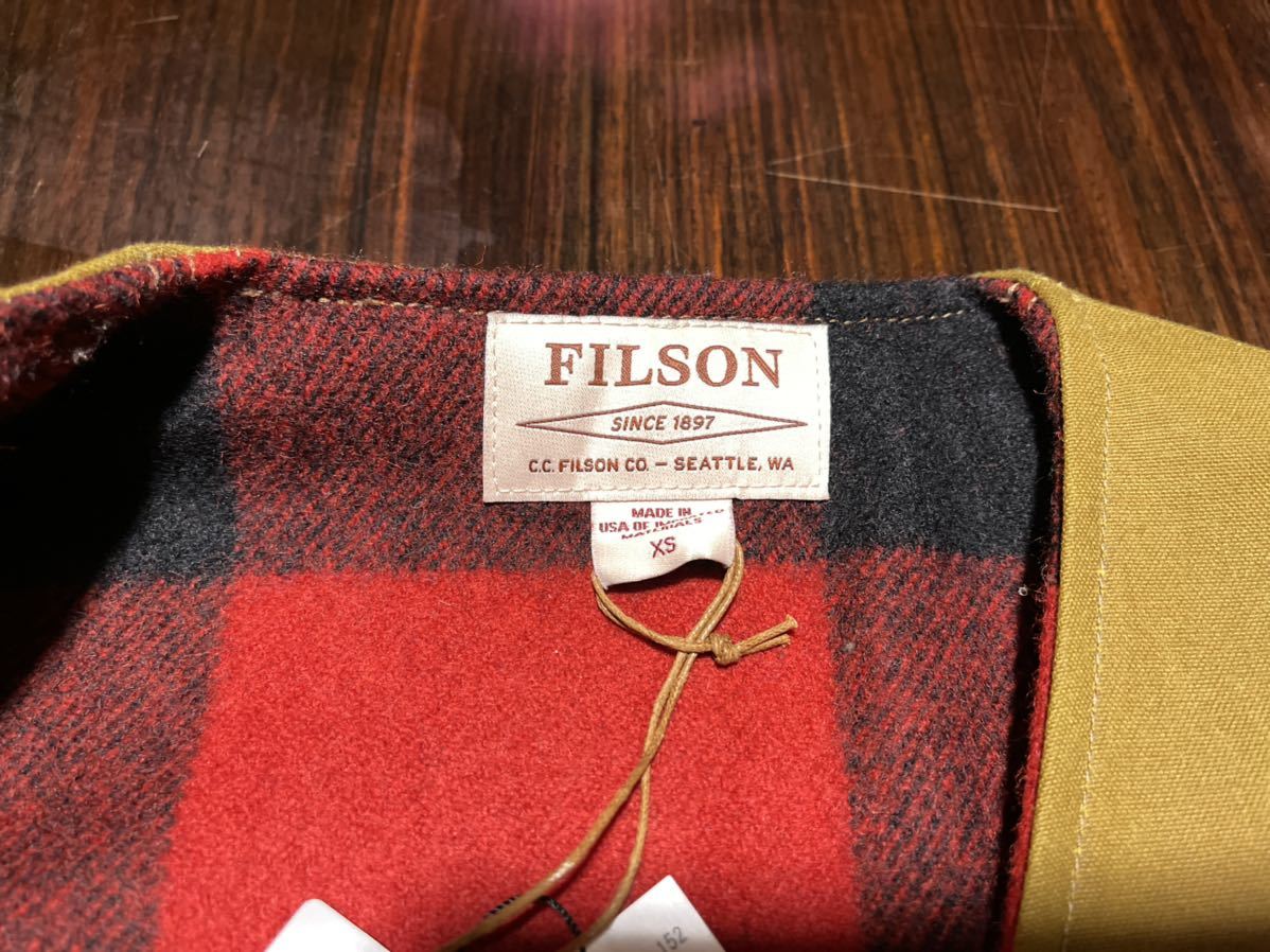 レア 米国製 限定版 新品未使用 FILSON フィルソン MACKINAW WOOL LINED TIN CLOTH VEST マッキーノウール ラインド ティンクロス ベスト_画像5