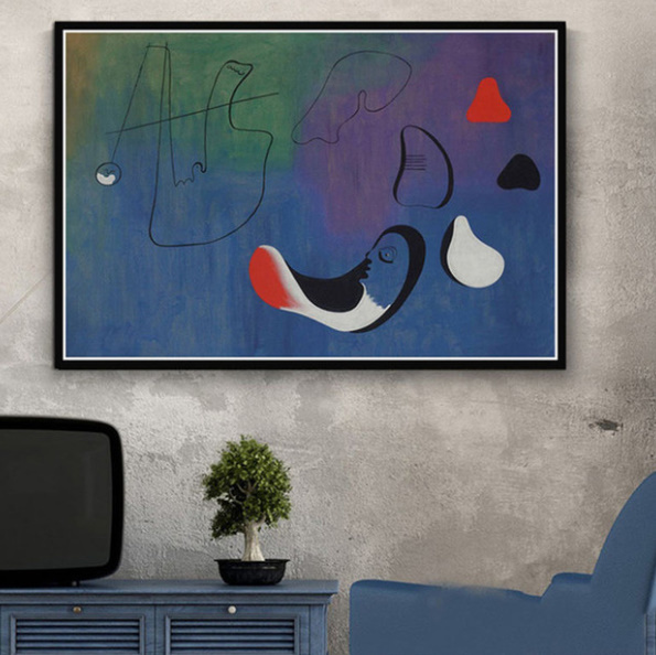 G280 ジョアンミロ Joan miro キャンバスアートポスター 50×70cm イラスト インテリア 雑貨 海外製 枠なし H_画像1