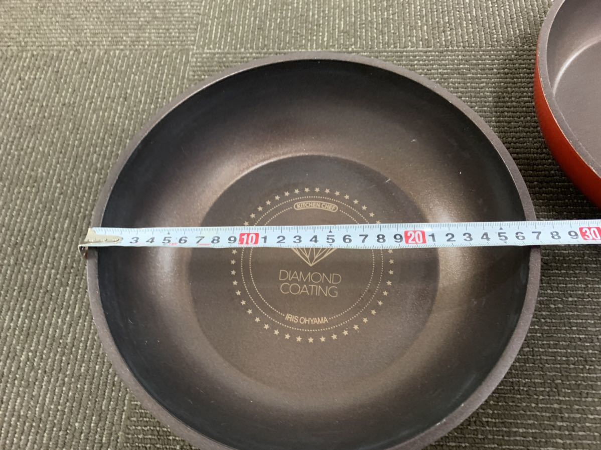 即決 即発送　IRIS OHYAMA　アイリスオーヤマ　DIAMOND COATING　フライパン フライパン鍋外せる取手 KITCHEN CHEF 27cm ■現状品送料無料