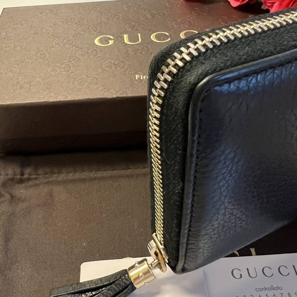 新品同様! グッチ GUCCI 財布 長財布 ソーホー ラウンドファスナー