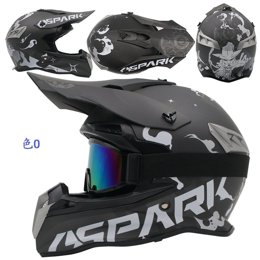 TZX449★ゴーグル付き～バイクヘルメット フルフェイス オフロードヘルメット 男女兼用 サイズ色選択可01の画像2