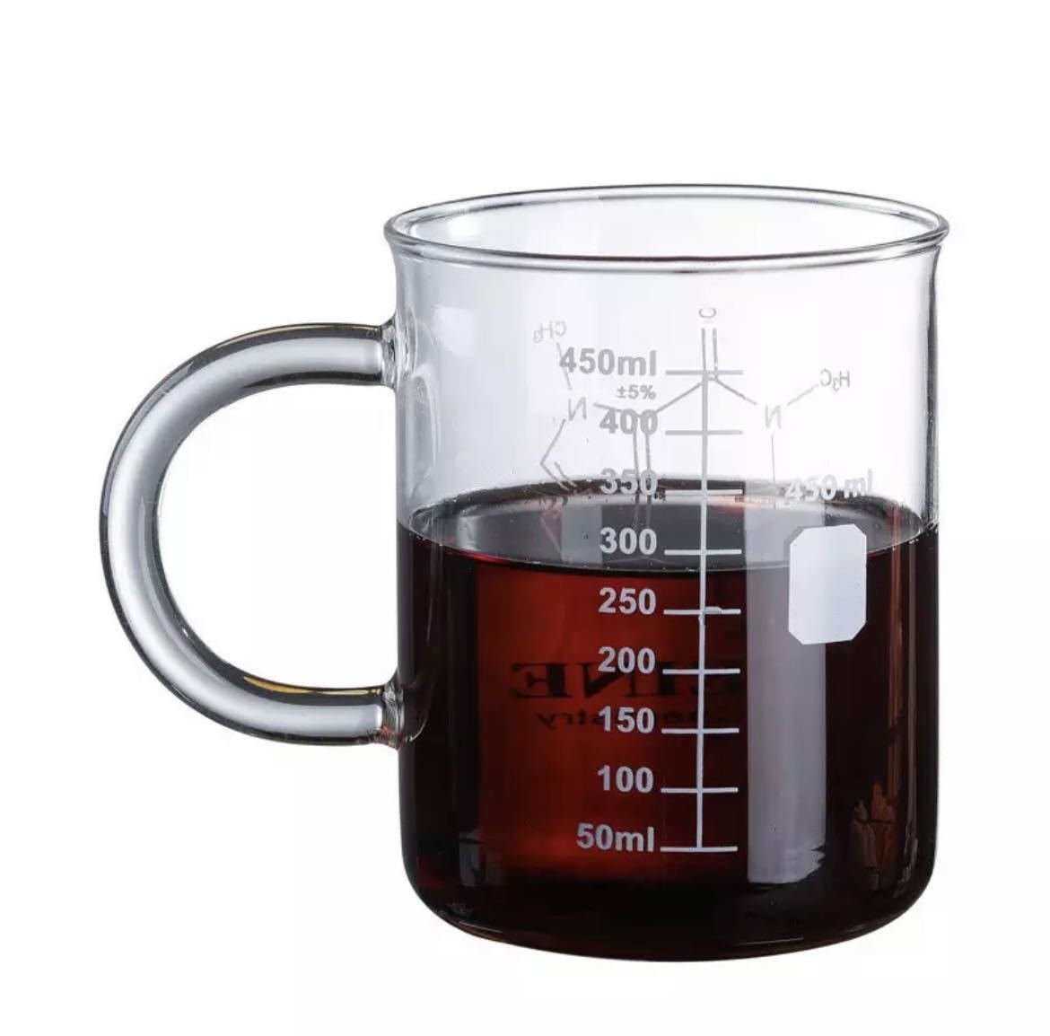 LHH569★450ml ビーカー型マグカップ 耐熱グラス 計量カップ スケールカップ ビーカー マグカップ カップ コップ コーヒーカップ ミルク_画像3
