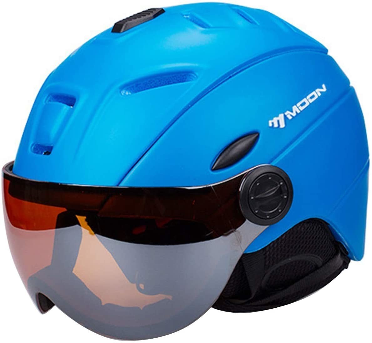 cxr02★スキー/スノーボードヘルメットオートバイ調節可能な防風ヘッドヘルメットスキー シールド付き UVカット ジェット 軽量5色可選青_画像1