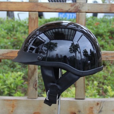 TZX279★バイクヘルメット 夏用大人気 ハーフヘルメット 半帽ヘルメットM-XXLサイズ選択可能艶有り黒_画像1