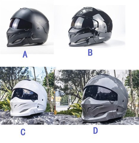 TZX280★新しいデザインオートバイバイクヘルメット ハーフヘルメット フルフェイスヘルメット レーシング組立式顎部分着脱できる4色グレー_画像5