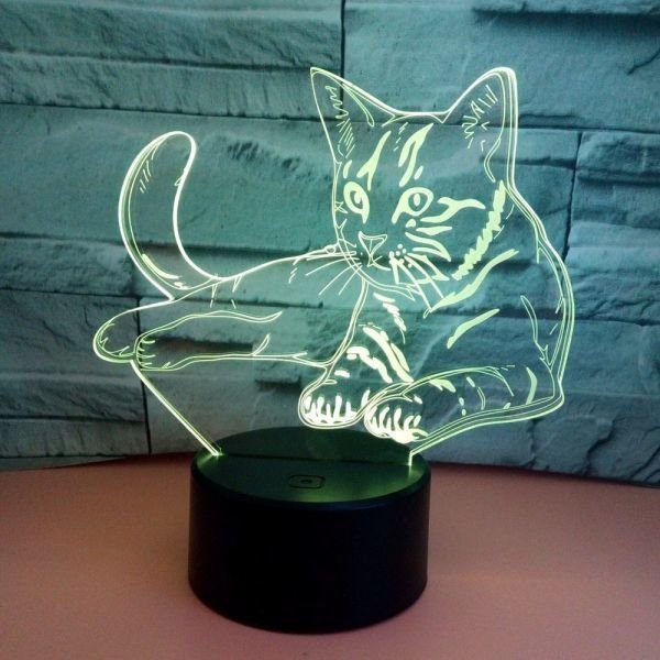 lyw120★ 3D イルミネーション LEDナイトライト USBインテリア テーブルランプ 装飾 ネコ猫 _画像3