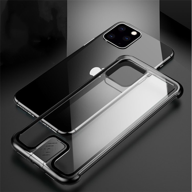 LHH361★スライド式 iPhone 11 Pro Max対応 ガラス アルミ 極薄 クリア 透明 ガラスケース アイフォン11 カバー 格好いい お洒落 強化ガ_画像5