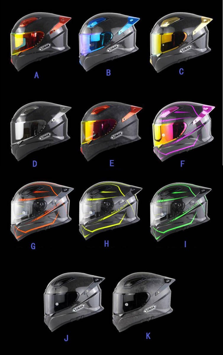 TZX478★のカーボンファイバーシェルヘルメットバイク用フルフェイスヘルメットデュアルレンズ モトクロスヘルメットDOTおよびECE認定多色M_画像5