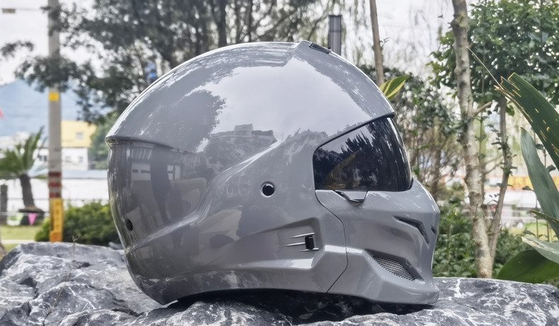 TZX280★新しいデザインオートバイバイクヘルメット ハーフヘルメット フルフェイスヘルメット レーシング組立式顎部分着脱できる4色グレー_画像3